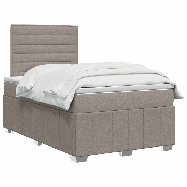 LED boksmadrasseng med madras Gråbrun 120 x 190 cm Stof