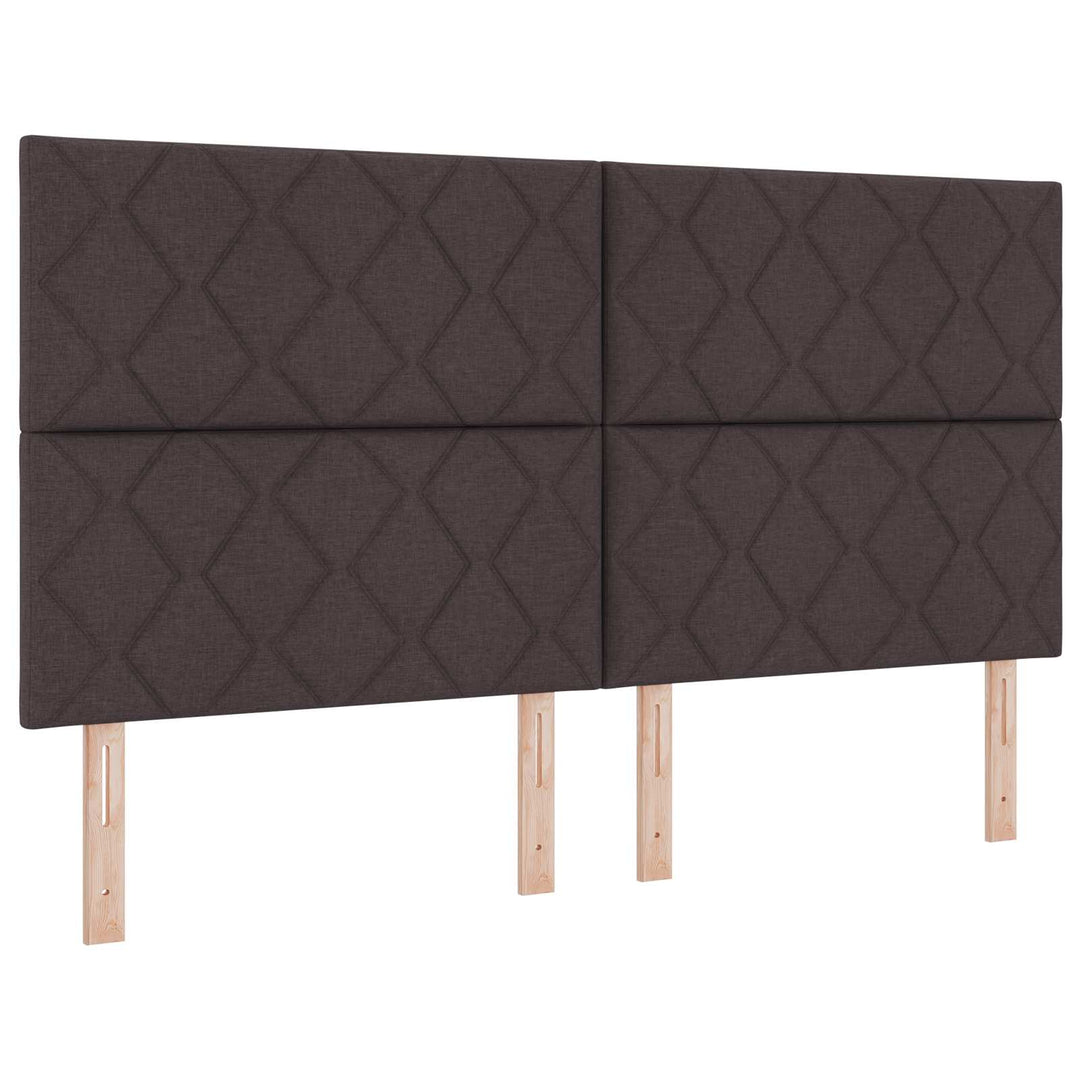 LED boksmadrasseng med madras Mørk Brun 160 x 200 cm Stof