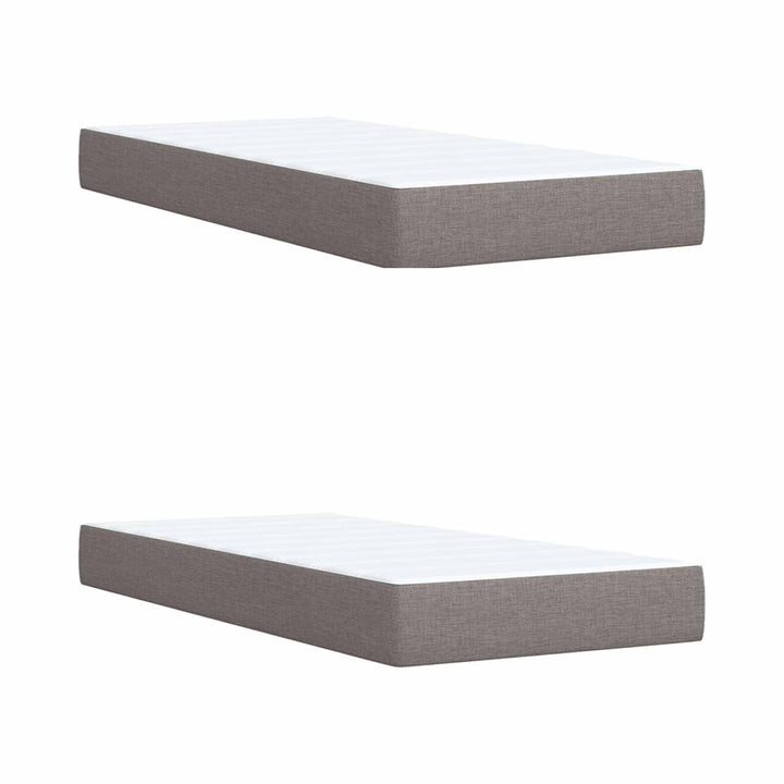 LED boksmadrasseng med madras Gråbrun 200 x 200 cm Stof