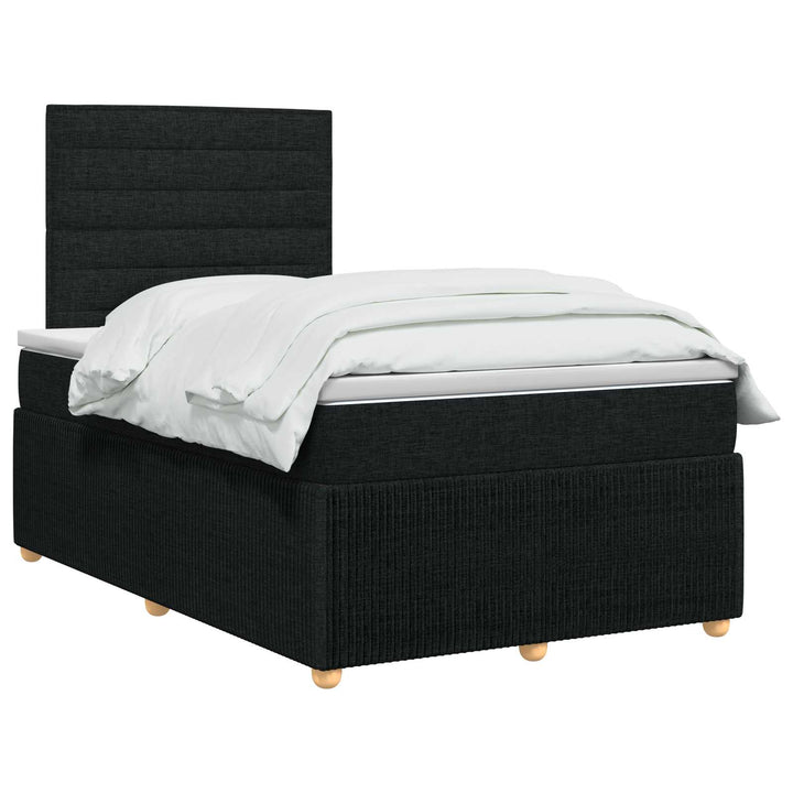 LED boksmadrasseng med madras Sort 120 x 190 cm Stof