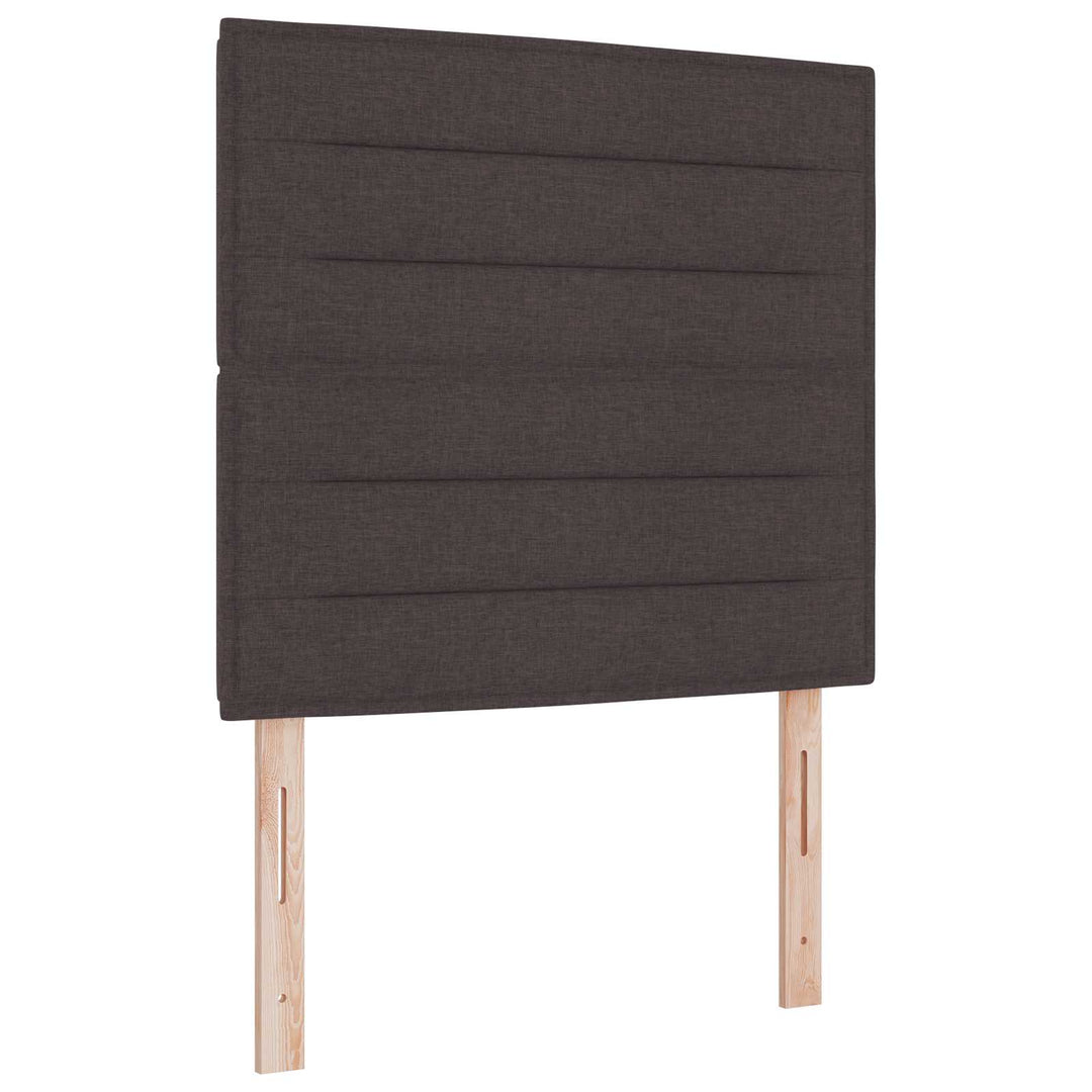 LED boksmadrasseng med madras Mørk Brun 120 x 190 cm Stof