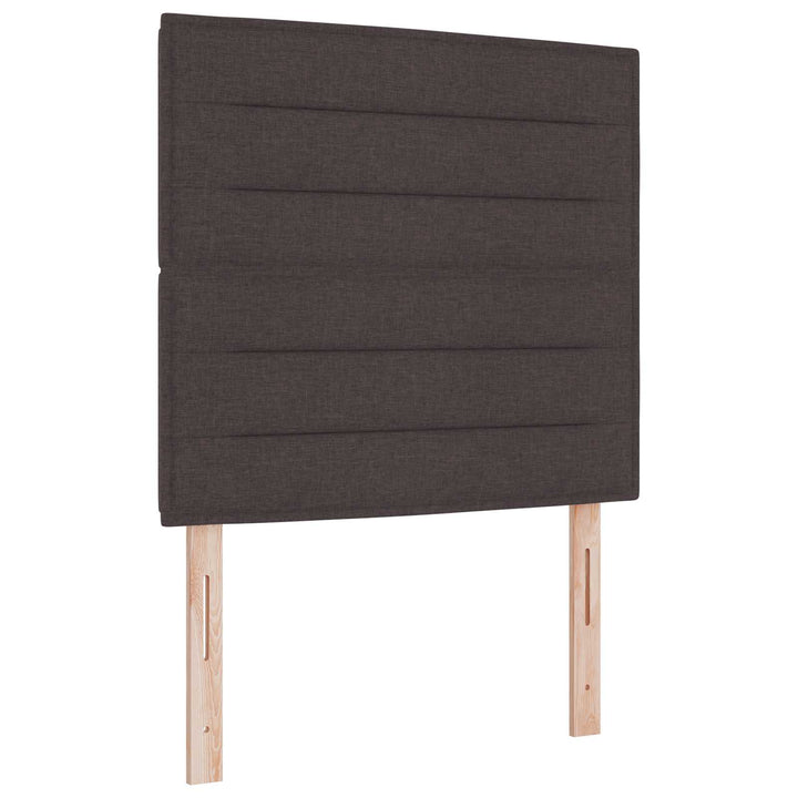 LED boksmadrasseng med madras Mørk Brun 120 x 190 cm Stof