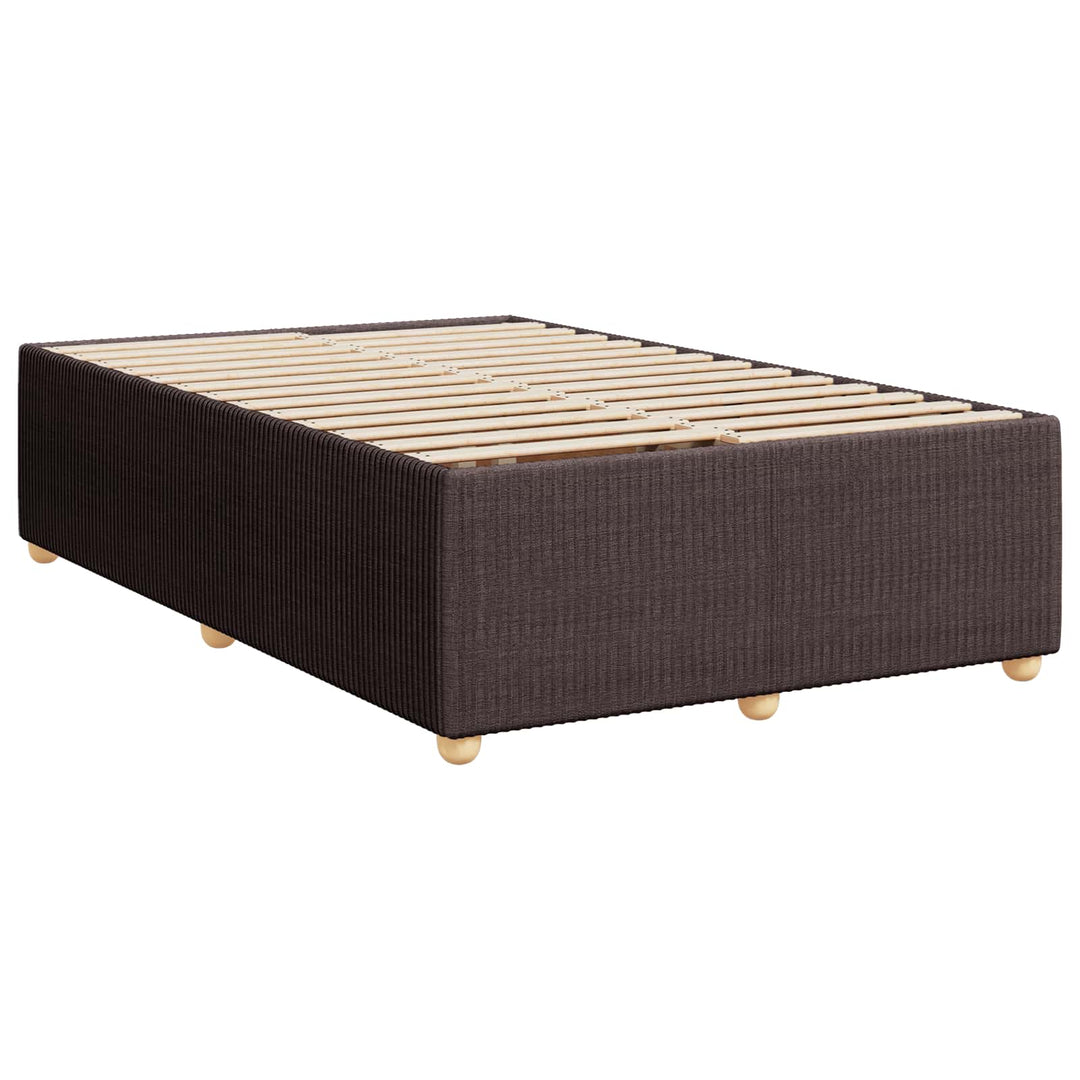 LED boksmadrasseng med madras Mørk Brun 120 x 190 cm Stof