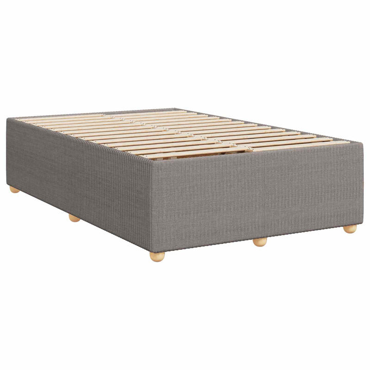 LED boksmadrasseng med madras Gråbrun 120 x 200 cm Stof