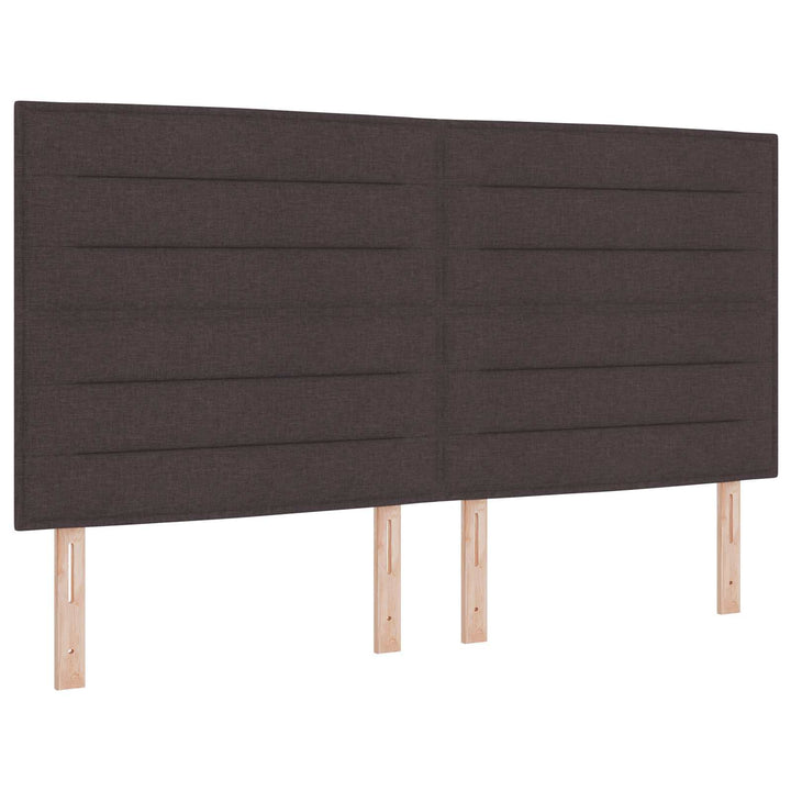 LED boksmadrasseng med madras Mørk Brun 180 x 200 cm Stof