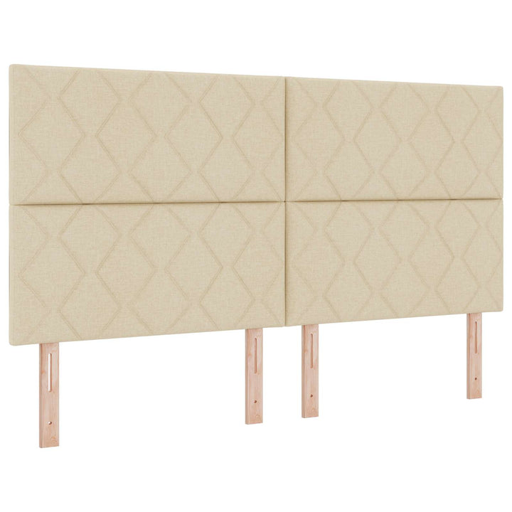 LED boksmadrasseng med madras Cremefarvet 180 x 200 cm Stof