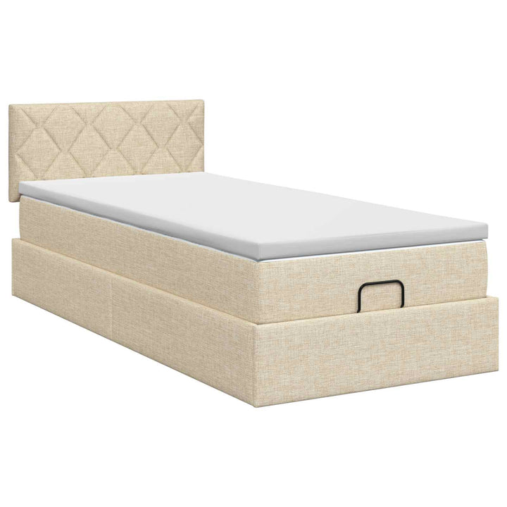 Ottoman seng med madras Cremefarvet 80 x 200 cm Stof