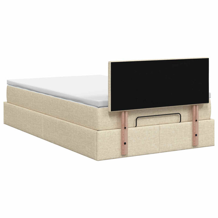 Ottoman seng med madras Cremefarvet 120 x 190 cm Stof