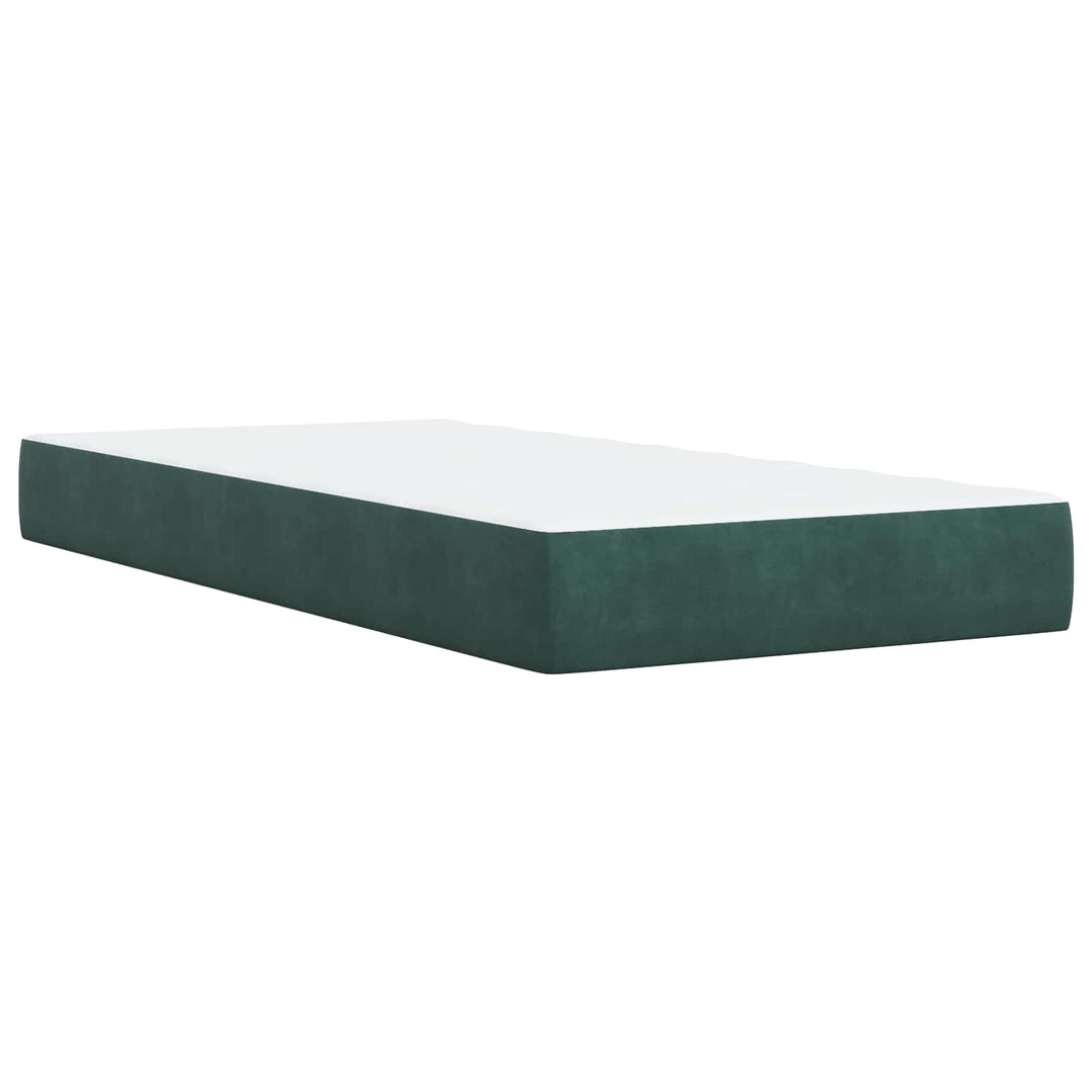 Ottoman seng med madras Mørkegrøn 90 x 200 cm Fløjl