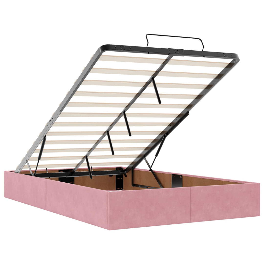 Ottoman seng med madras Lyserød 120 x 200 cm Fløjl