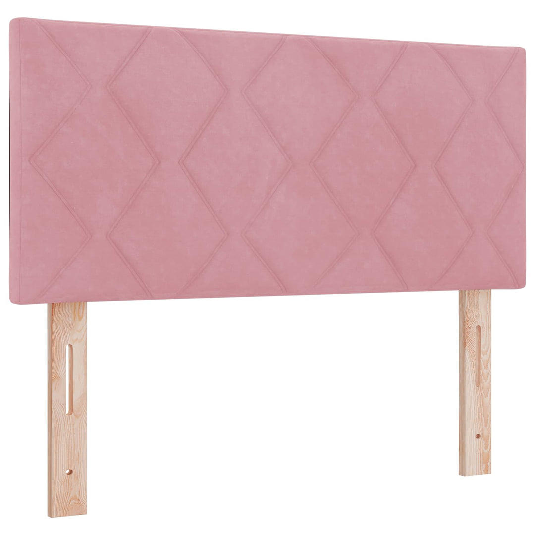 Ottoman seng med madras Lyserød 100 x 200 cm Fløjl