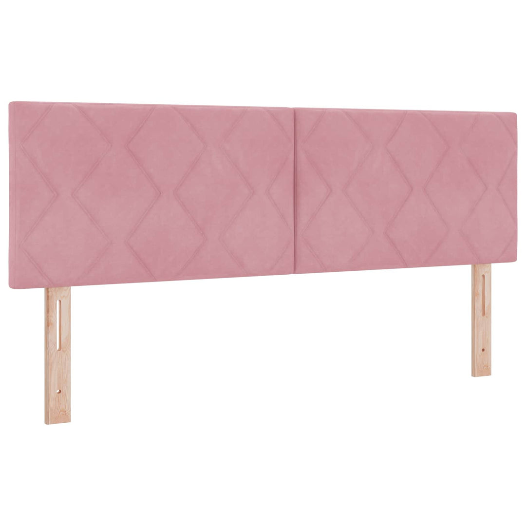 Ottoman seng med madras Lyserød 160 x 200 cm Fløjl