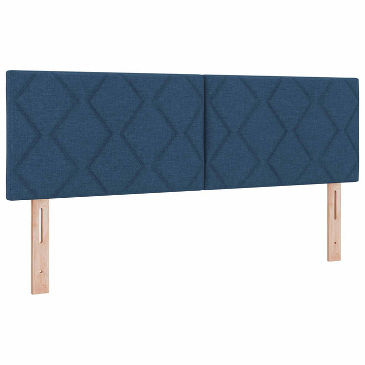 Ottoman seng med madras og LED Blå 140 x 200 cm Stof