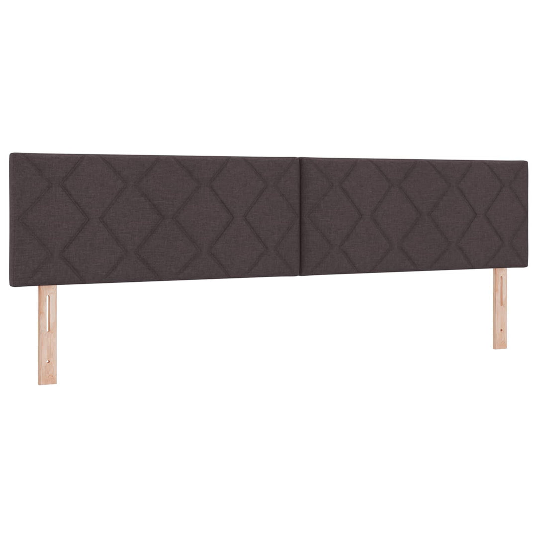Ottoman seng med madras og LED Mørk Brun 200 x 200 cm Stof