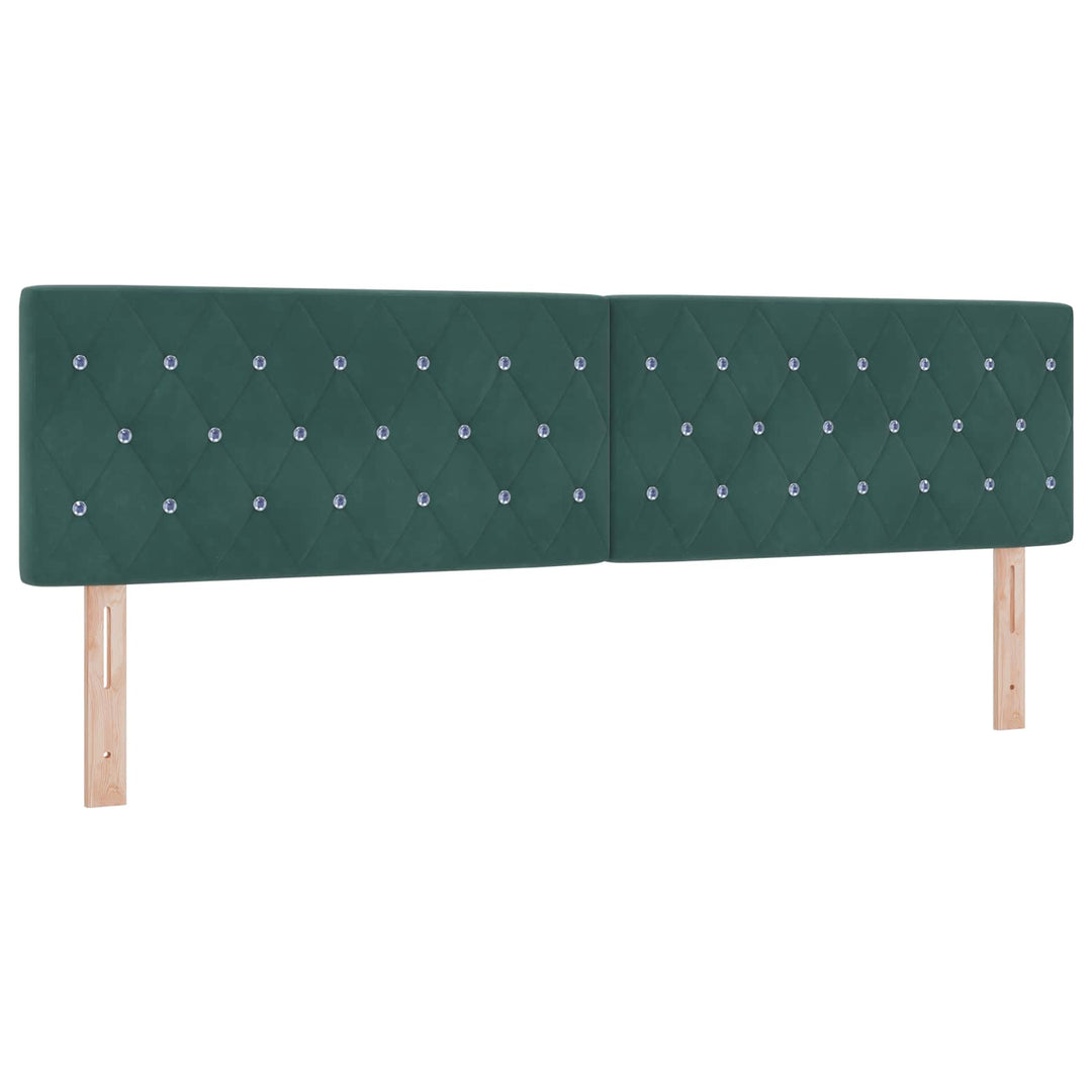 Ottoman seng med madras og LED Mørkegrøn 180 x 200 cm Velour
