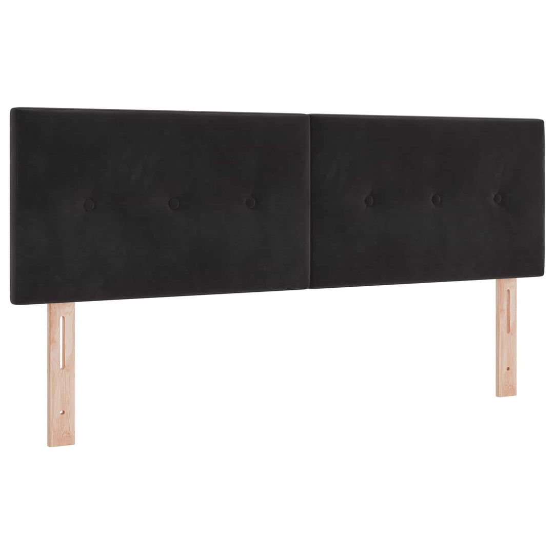 Ottoman seng med madras og LED Sort 140 x 200 cm Velour