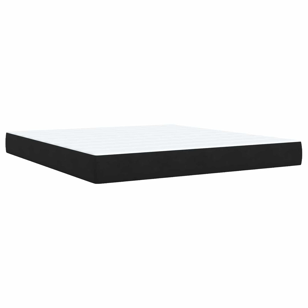 Ottoman seng med madras og LED Sort 180 x 200 cm Velour