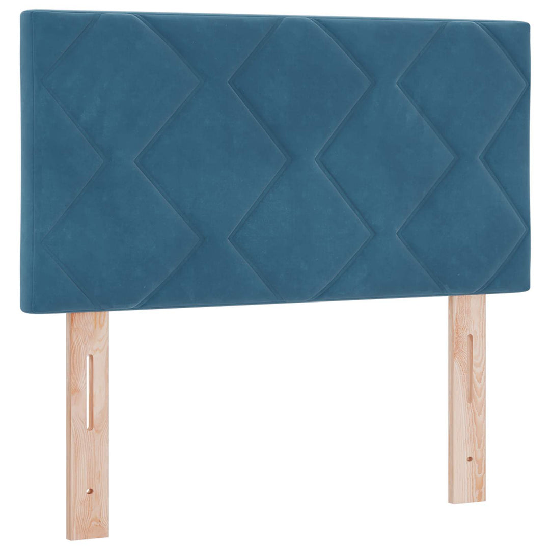 Ottoman seng med madras og LED Mørkeblå 80 x 200 cm Velour