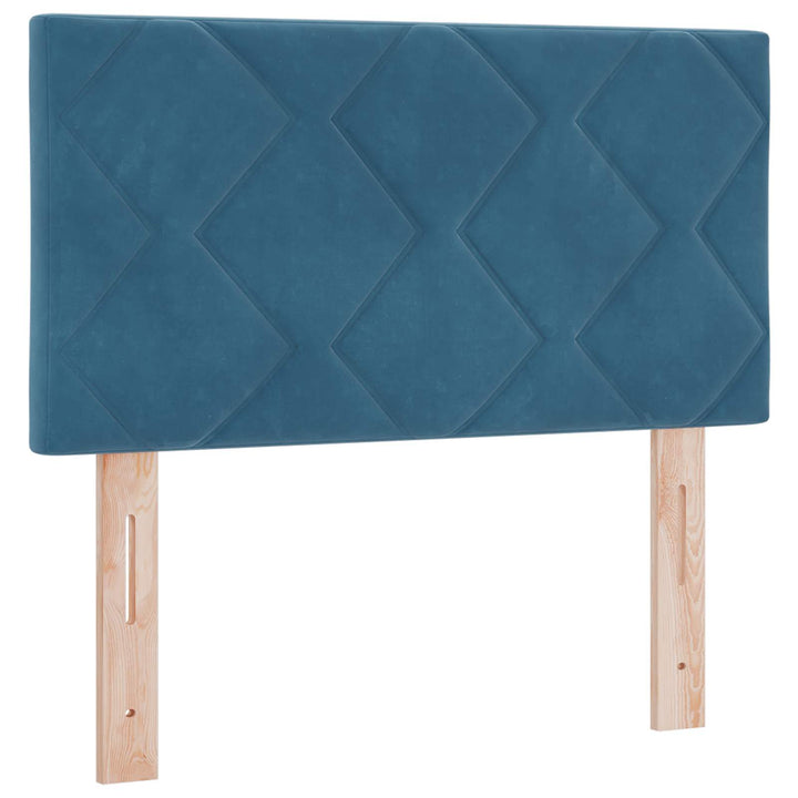 Ottoman seng med madras og LED Mørkeblå 80 x 200 cm Velour