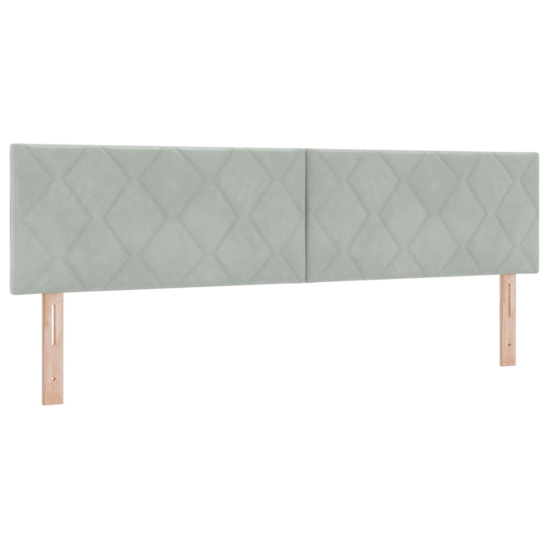 Ottoman seng med madras og LED Lysegrå 180 x 200 cm Velour