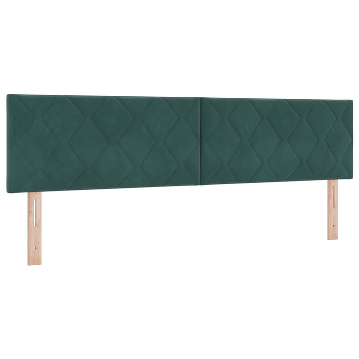 Ottoman seng med madras og LED Mørkegrøn 180 x 200 cm Velour