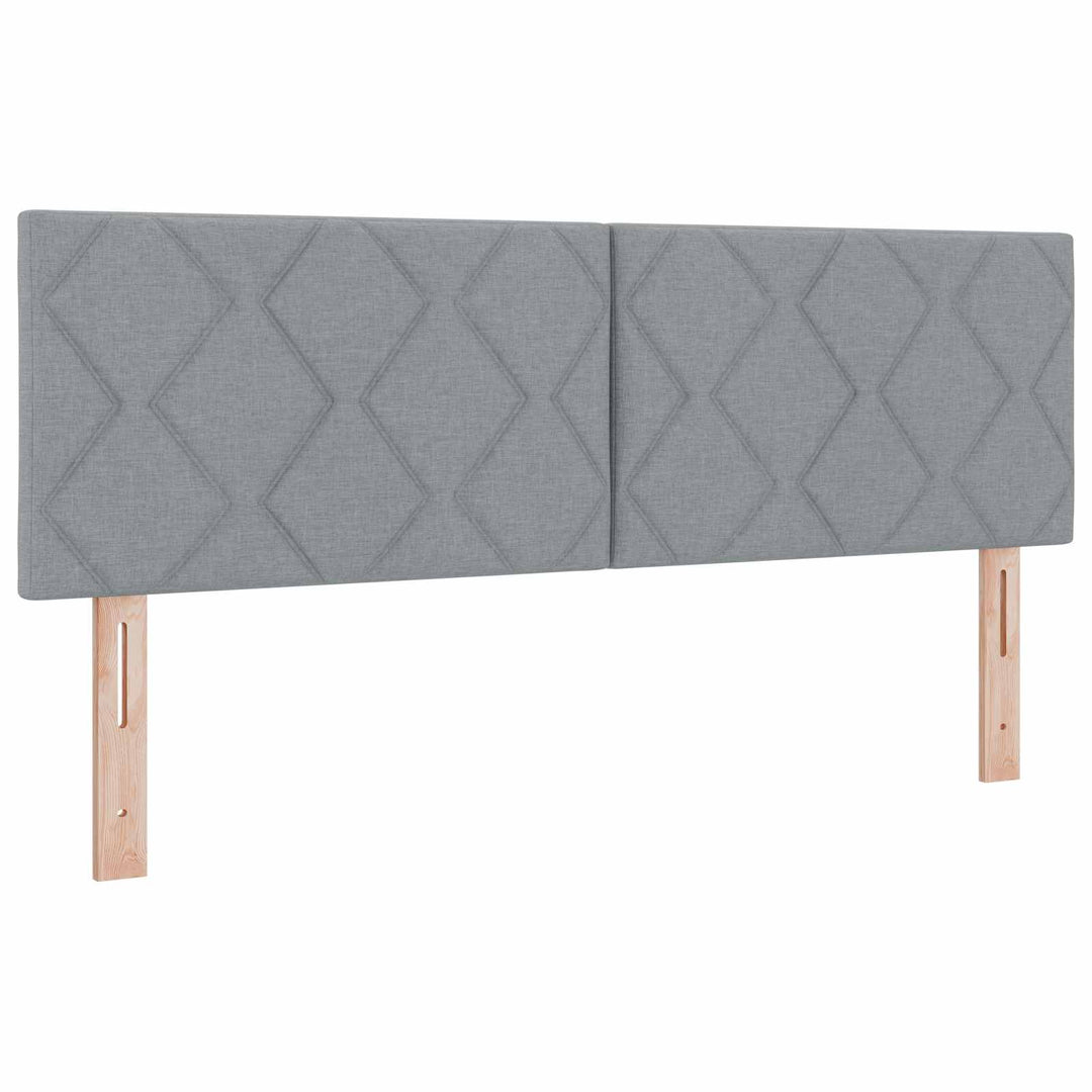 Ottoman seng med madras og LED Lysegrå 160 x 200 cm Stof