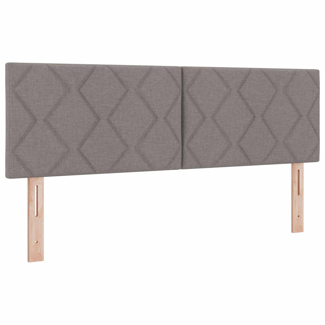 Ottoman seng med madras og LED Gråbrun 160 x 200 cm Stof