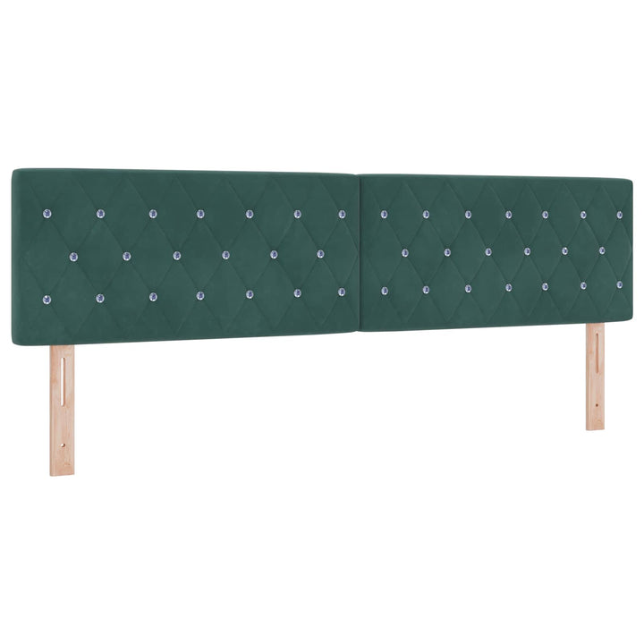 Ottoman seng med madras og LED Mørkegrøn 180 x 200 cm Velour