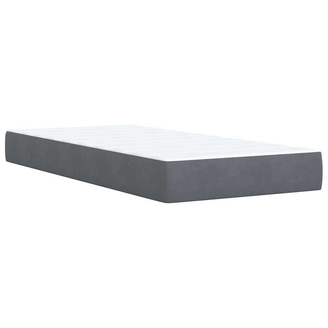 Ottoman seng med madras og LED Mørkegrå 200 x 200 cm Velour