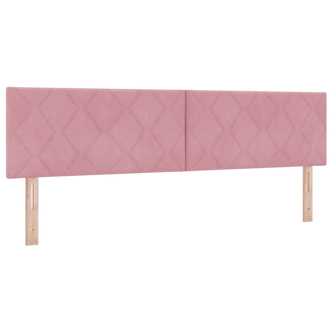 Ottoman seng med madras og LED Lyserød 180 x 200 cm Velour
