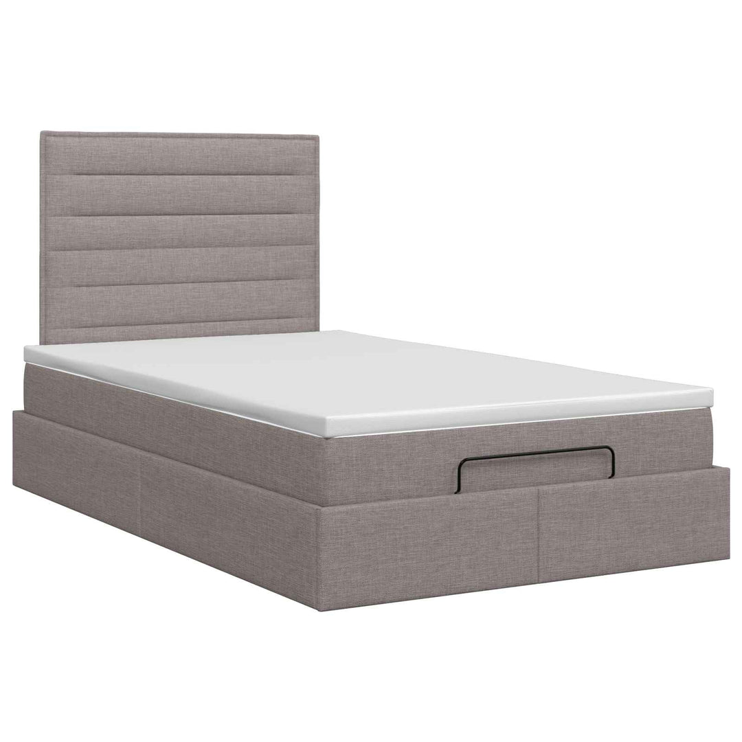 Ottoman seng med madras Gråbrun 120 x 190 cm Stof