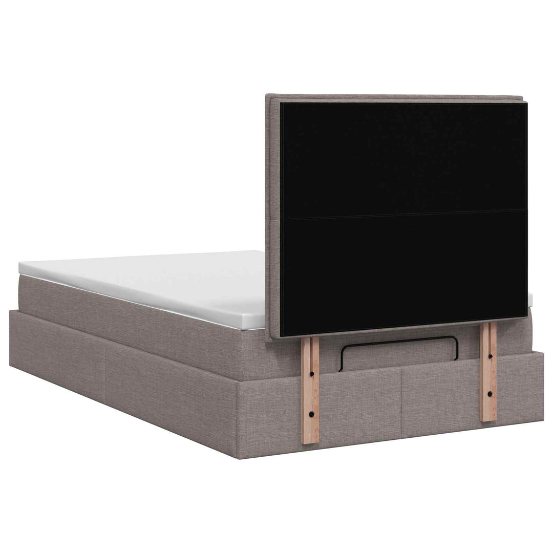 Ottoman seng med madras Gråbrun 120 x 190 cm Stof