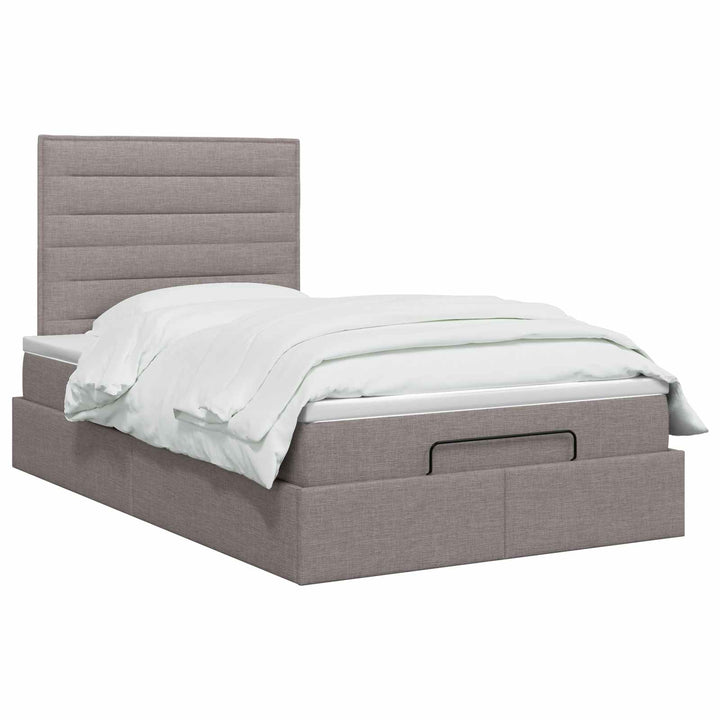 Ottoman seng med madras Gråbrun 120 x 190 cm Stof