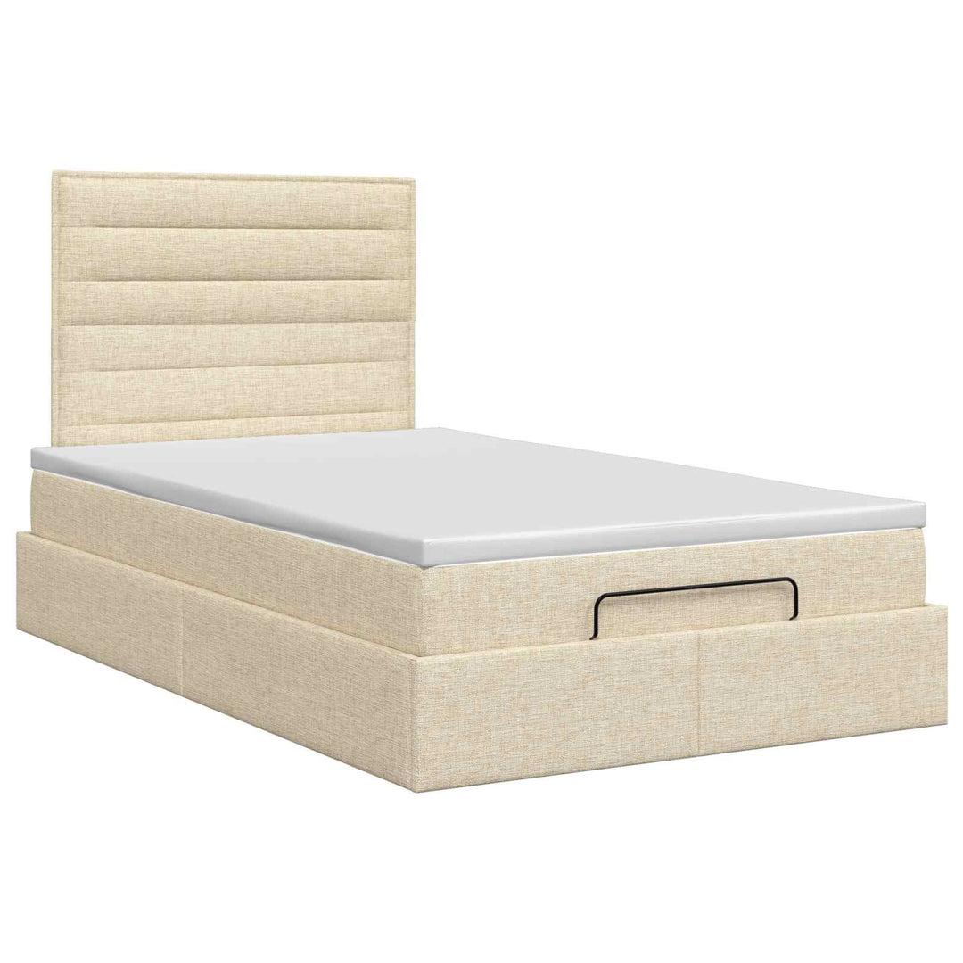 Ottoman seng med madras Cremefarvet 120 x 190 cm Stof