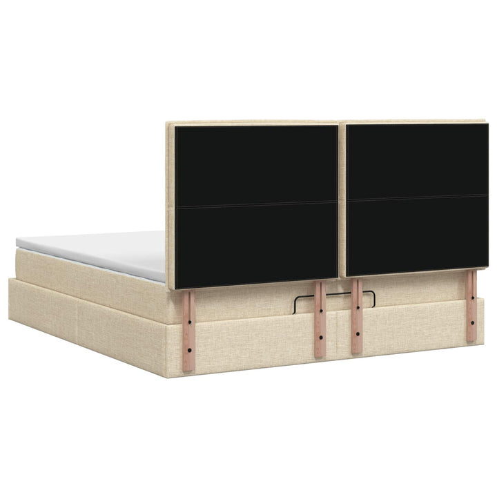 Ottoman seng med madras Cremefarvet 140 x 200 cm Stof
