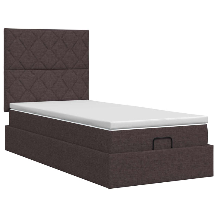 Ottoman seng med madras Mørk Brun 80 x 200 cm Stof