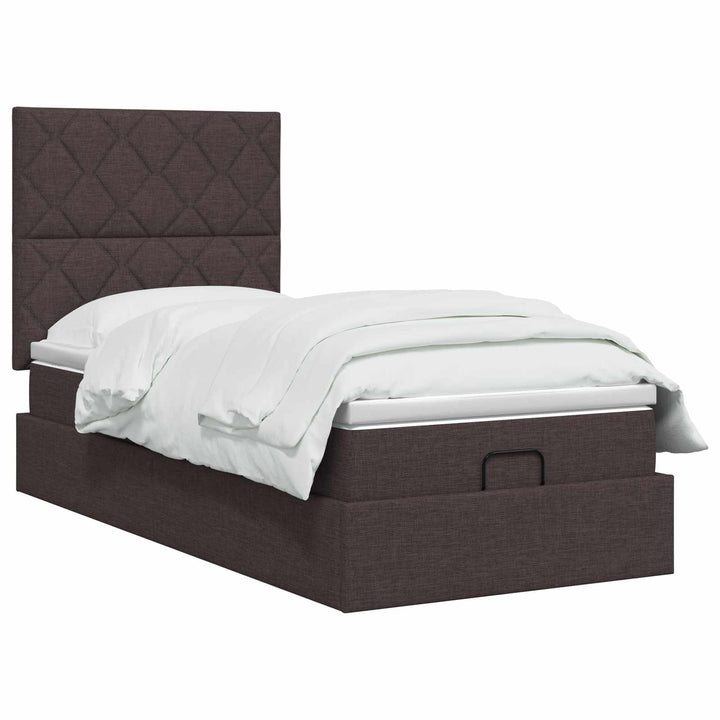 Ottoman seng med madras Mørk Brun 80 x 200 cm Stof