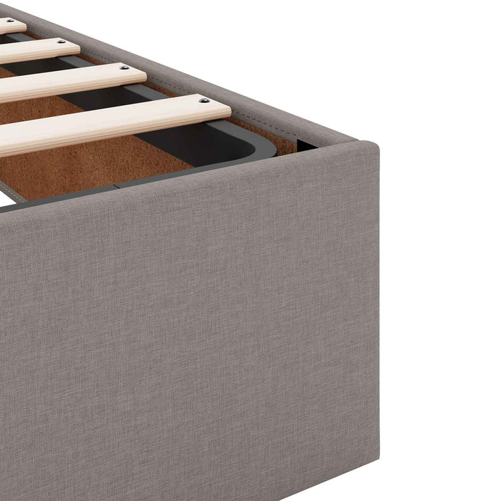 Ottoman seng med madras Gråbrun 100 x 200 cm Stof
