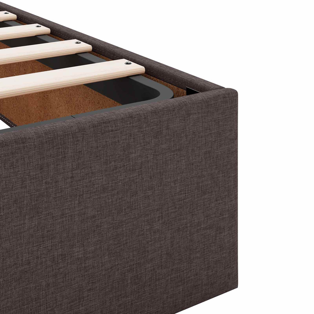 Ottoman seng med madras Mørk Brun 120 x 190 cm Stof