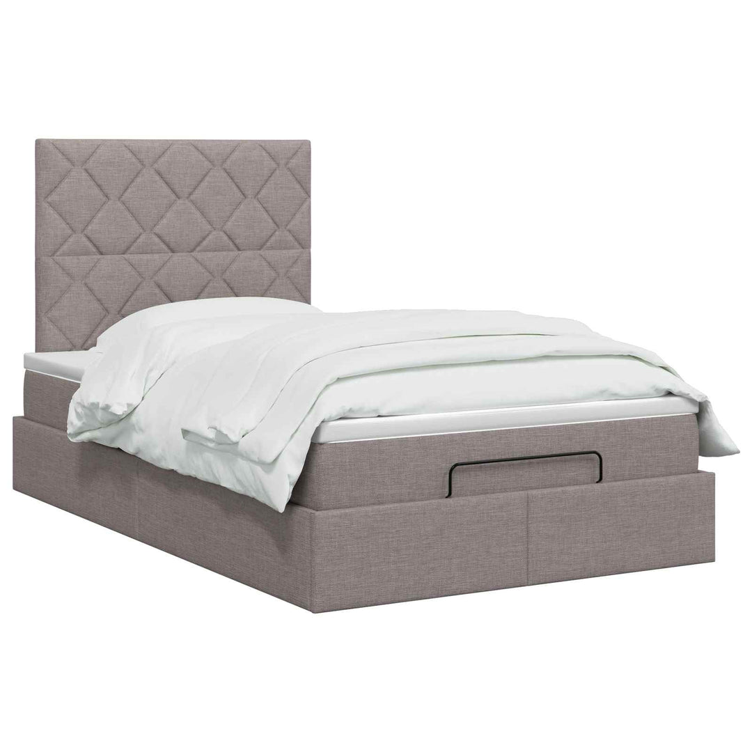 Ottoman seng med madras Gråbrun 120 x 190 cm Stof