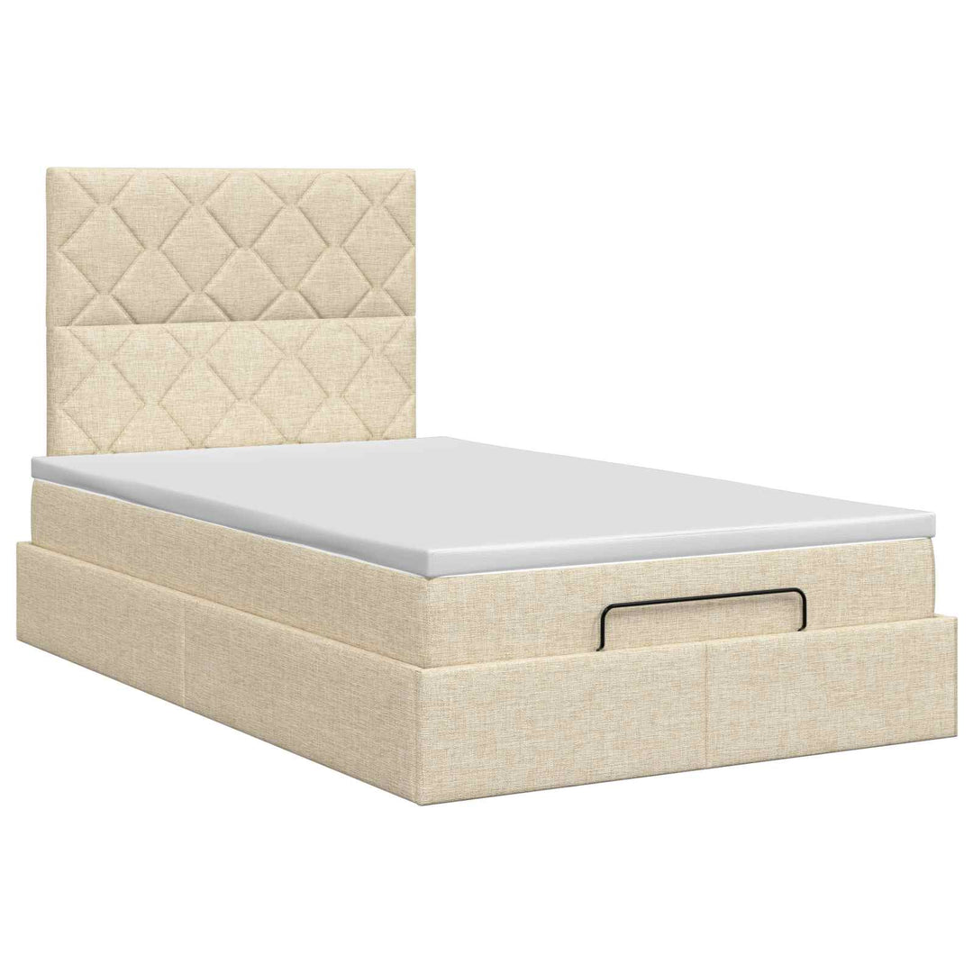 Ottoman seng med madras Cremefarvet 120 x 190 cm Stof