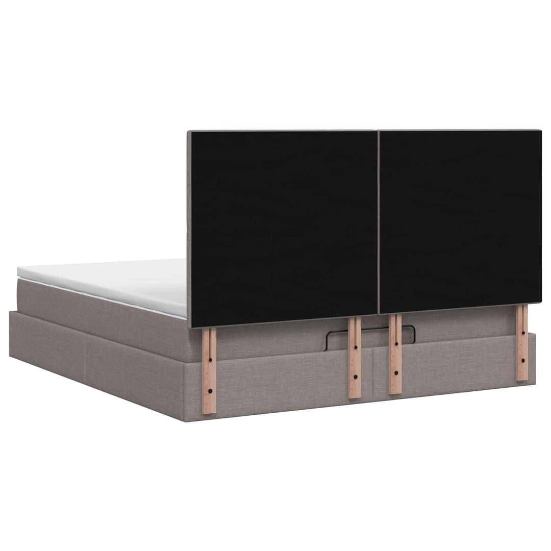 Ottoman seng med madras Gråbrun 180 x 200 cm Stof