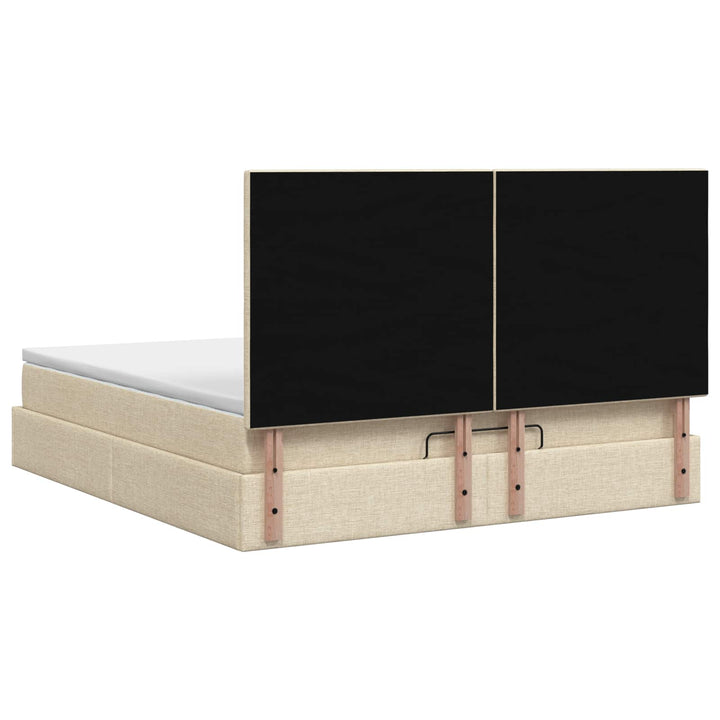 Ottoman seng med madras Cremefarvet 180 x 200 cm Stof