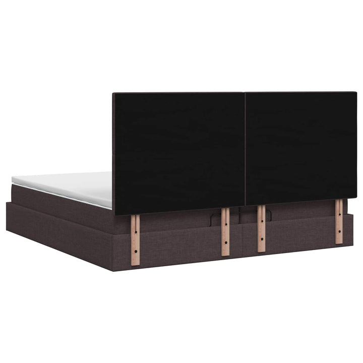 Ottoman seng med madras Mørk Brun 200 x 200 cm Stof