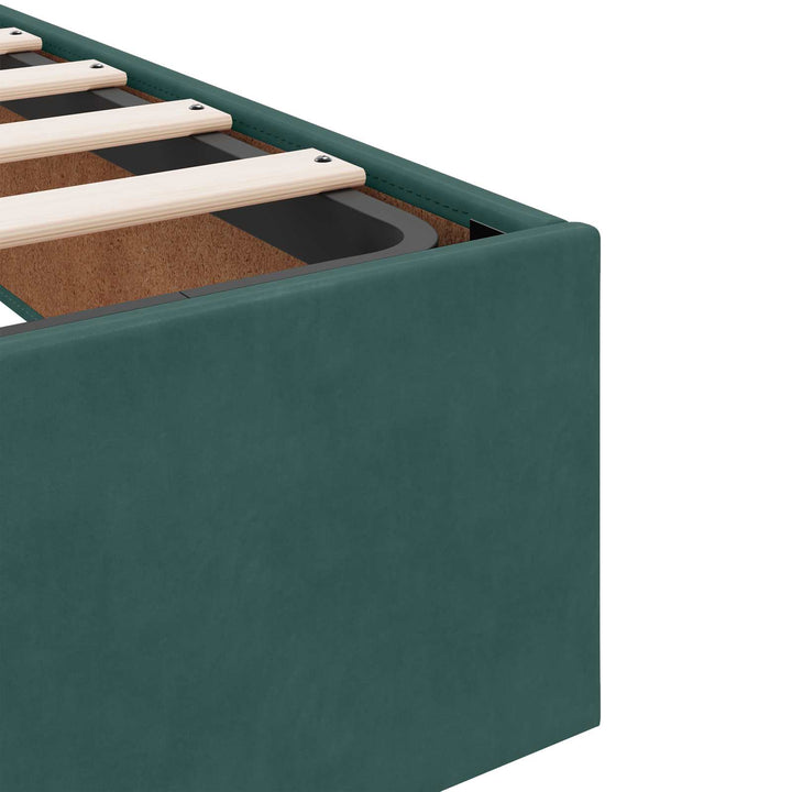 Ottoman seng med madras Mørkegrøn 80 x 200 cm Fløjl