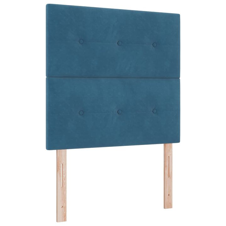 Ottoman seng med madras Mørk blå 80 x 200 cm Fløjl