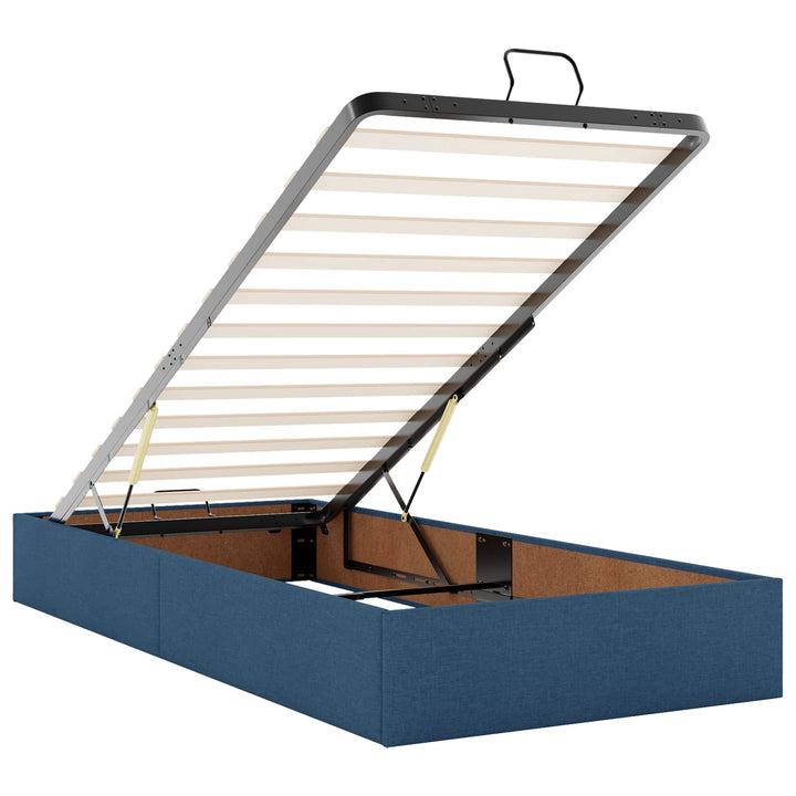 Ottoman seng med madras med hovedgærde 2 stk. Blå Stof