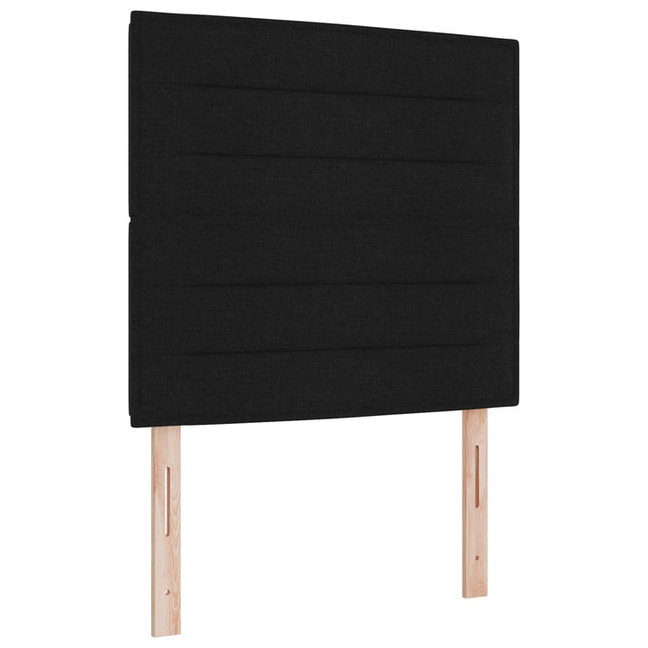 Ottoman seng med madras og LED Sort 90 x 200 cm Stof