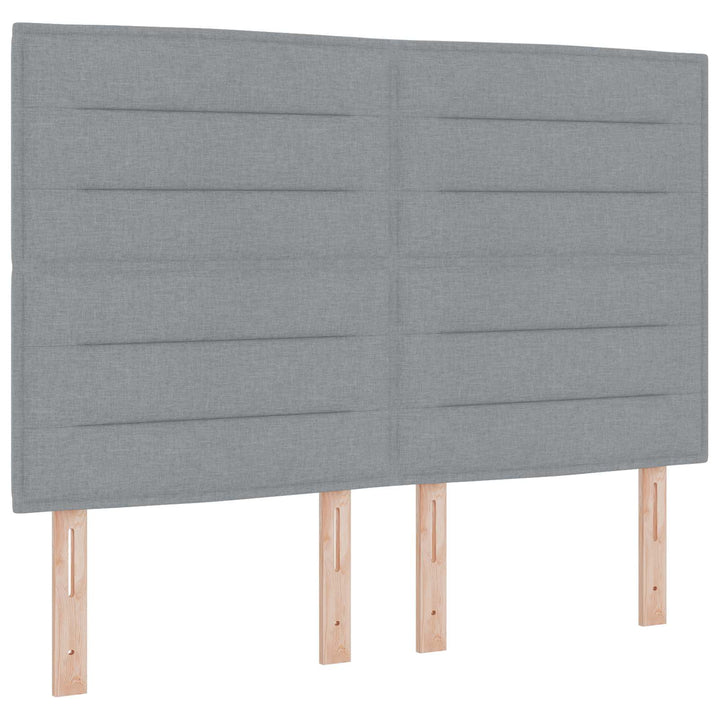 Ottoman seng med madras og LED Lysegrå 140 x 190 cm Stof