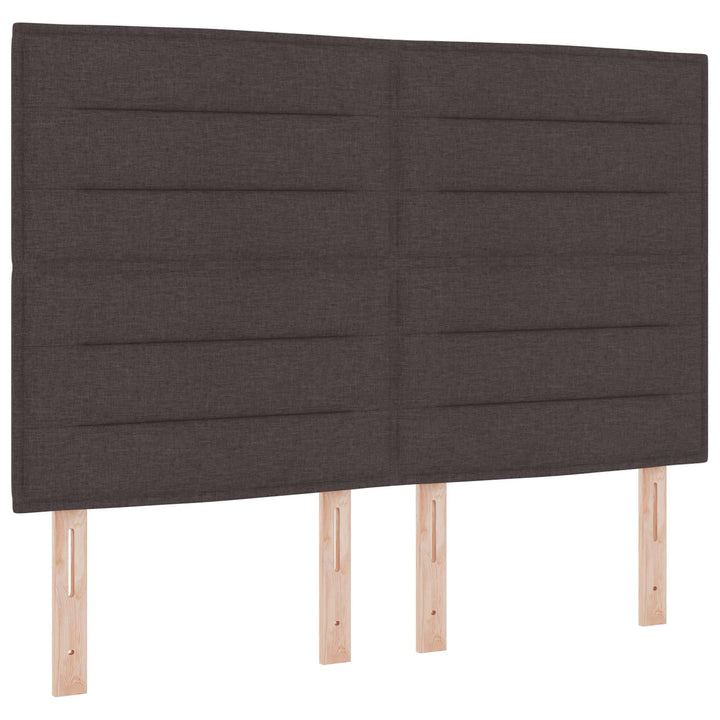 Ottoman seng med madras og LED Mørk Brun 140 x 200 cm Stof